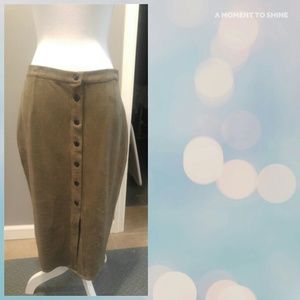 Missguided button through faux suede midi